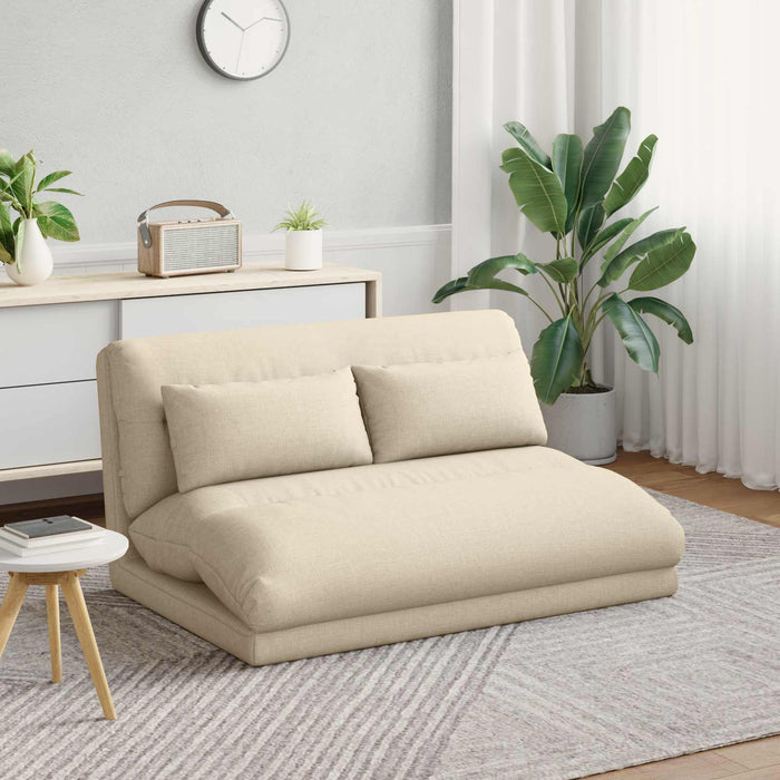 Scaun de podea Crem 110 x 82 x 55 cm țesătură - WALTI WALTI