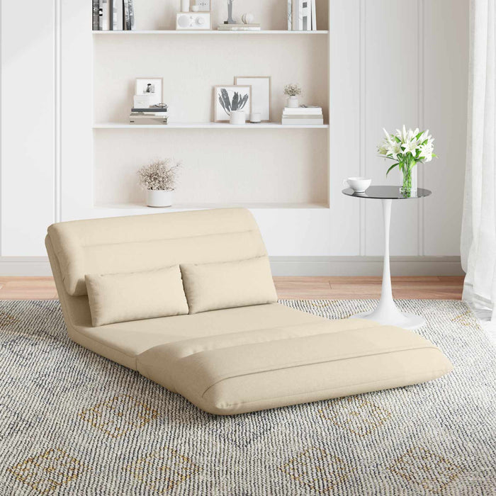 Scaun de podea Crem 110 x 82 x 55 cm țesătură - WALTI WALTI