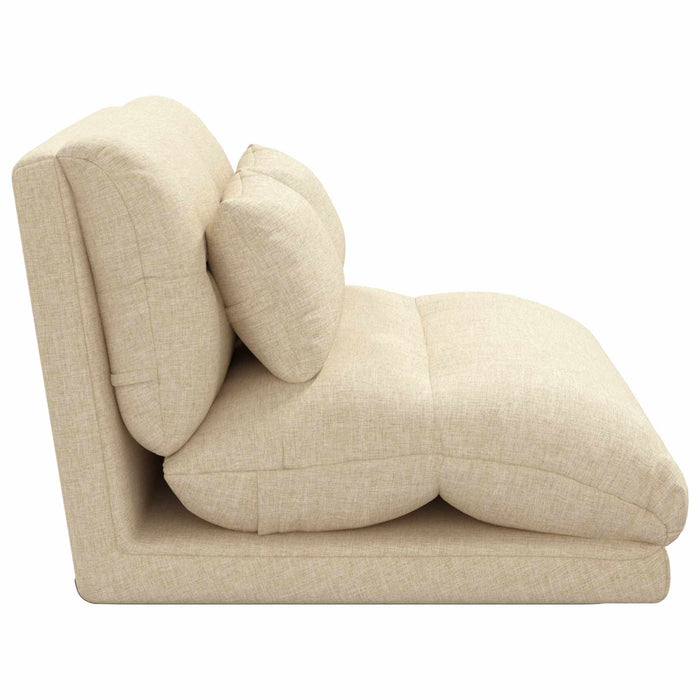 Scaun de podea Crem 110 x 82 x 55 cm țesătură - WALTI WALTI
