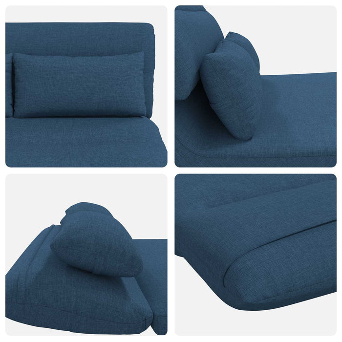 Scaun de podea albastru 110 x 82 x 55 cm țesătură - WALTI WALTI