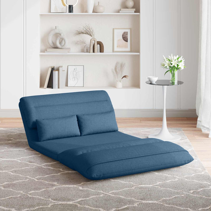 Scaun de podea albastru 110 x 82 x 55 cm țesătură - WALTI WALTI