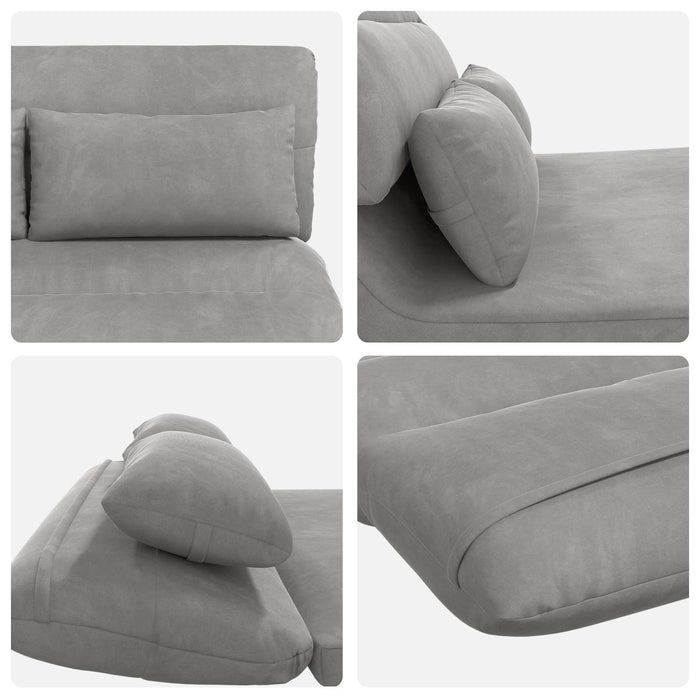Scaun de podea Gri deschis 110 x 82 x 55 cm Catifea - WALTI WALTI