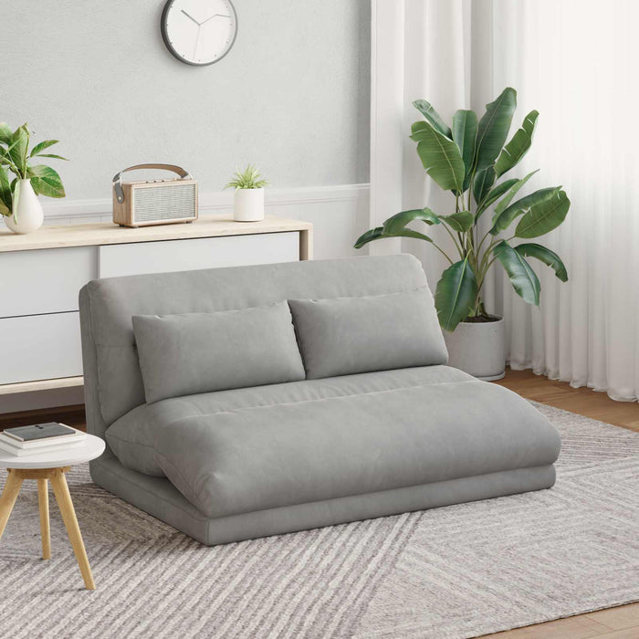 Scaun de podea Gri deschis 110 x 82 x 55 cm Catifea - WALTI WALTI
