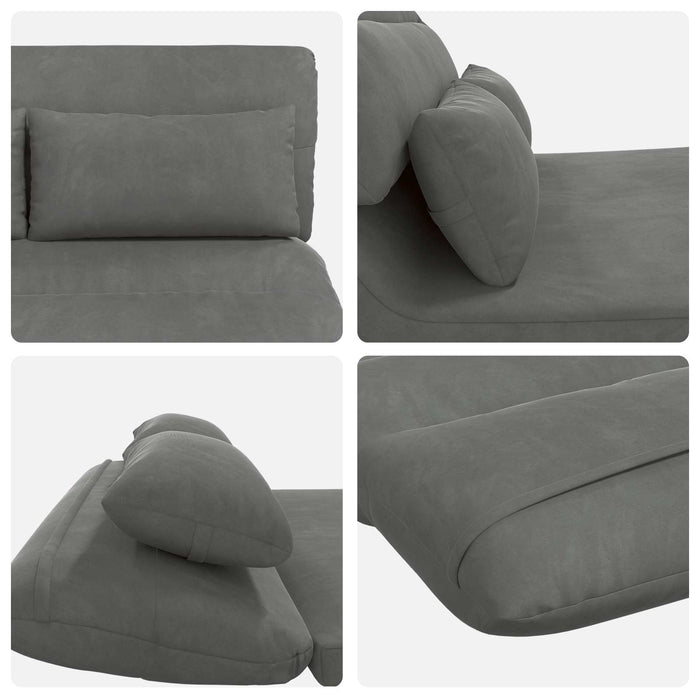 Scaun de podea Gri închis 110 x 82 x 55 cm Catifea - WALTI WALTI