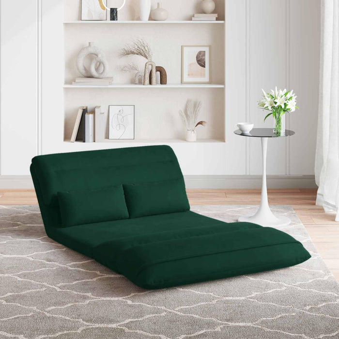 Scaun de podea Verde închis 110 x 82 x 55 cm Catifea - WALTI WALTI