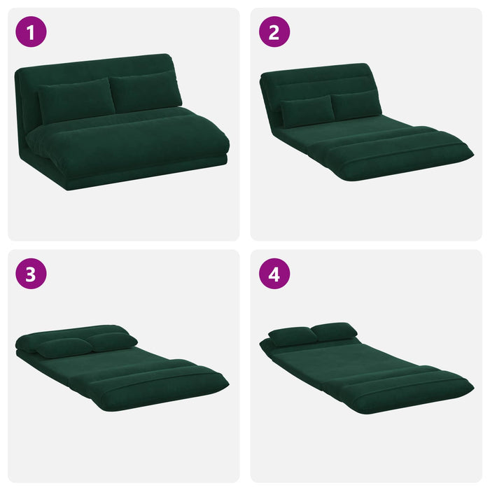 Scaun de podea Verde închis 110 x 82 x 55 cm Catifea - WALTI WALTI
