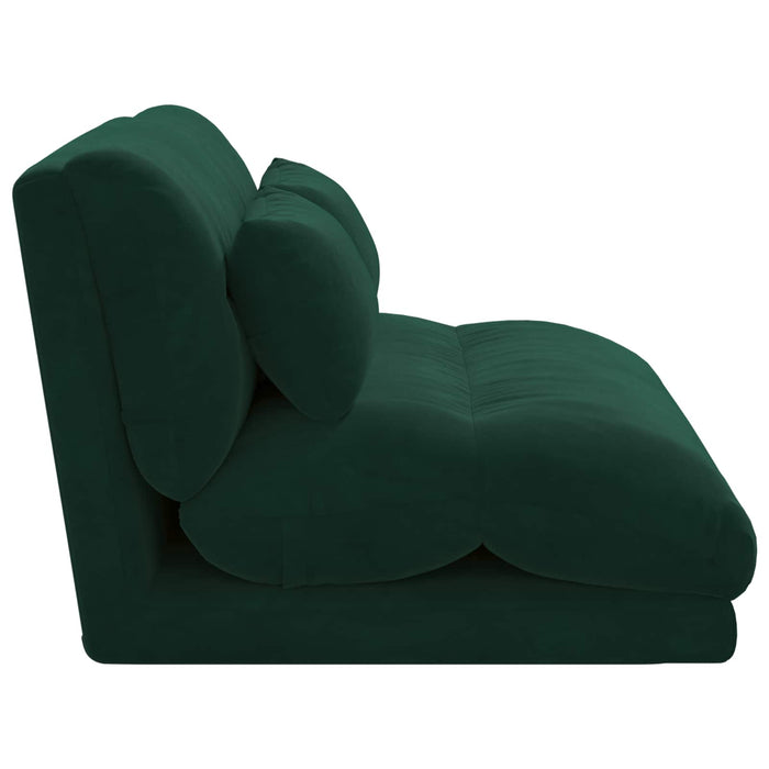 Scaun de podea Verde închis 110 x 82 x 55 cm Catifea - WALTI WALTI
