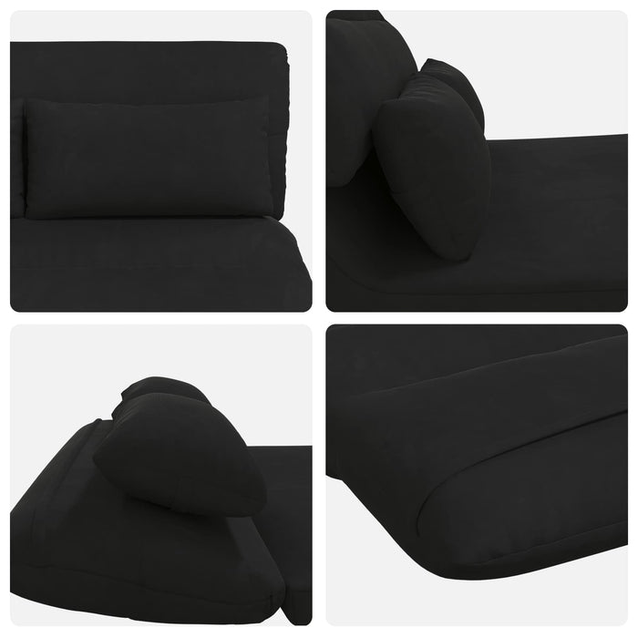 Scaun de podea Negru 110 x 82 x 55 cm Catifea - WALTI WALTI
