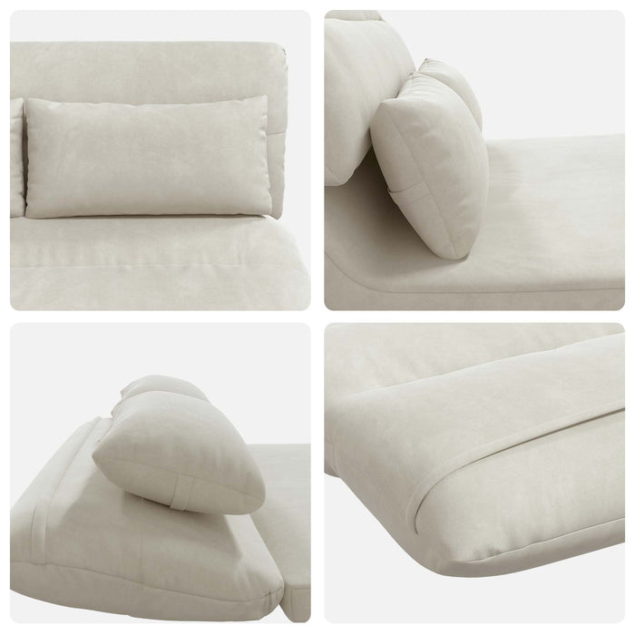 Scaun de podea Crem 110 x 82 x 55 cm Catifea - WALTI WALTI