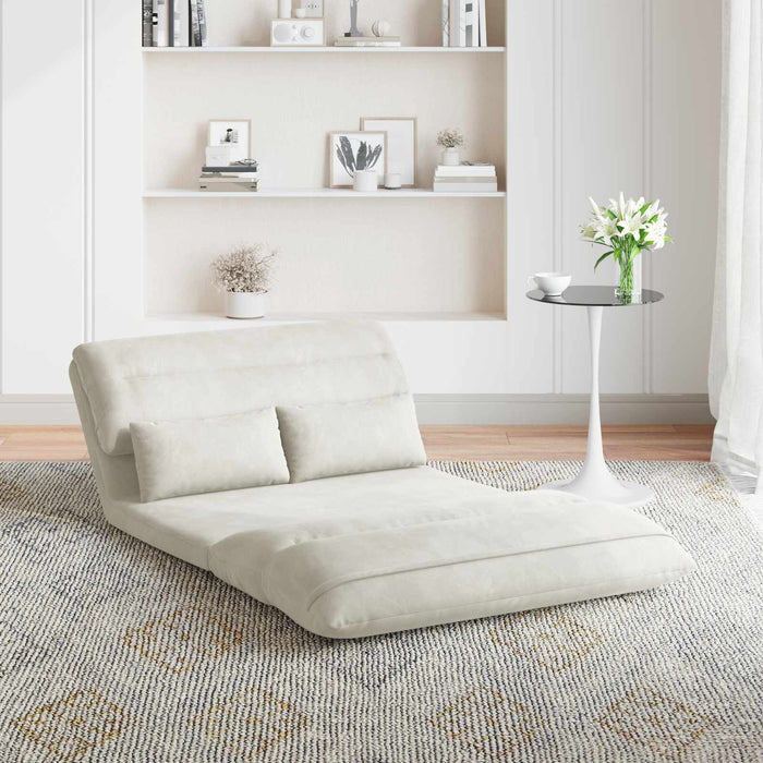 Scaun de podea Crem 110 x 82 x 55 cm Catifea - WALTI WALTI