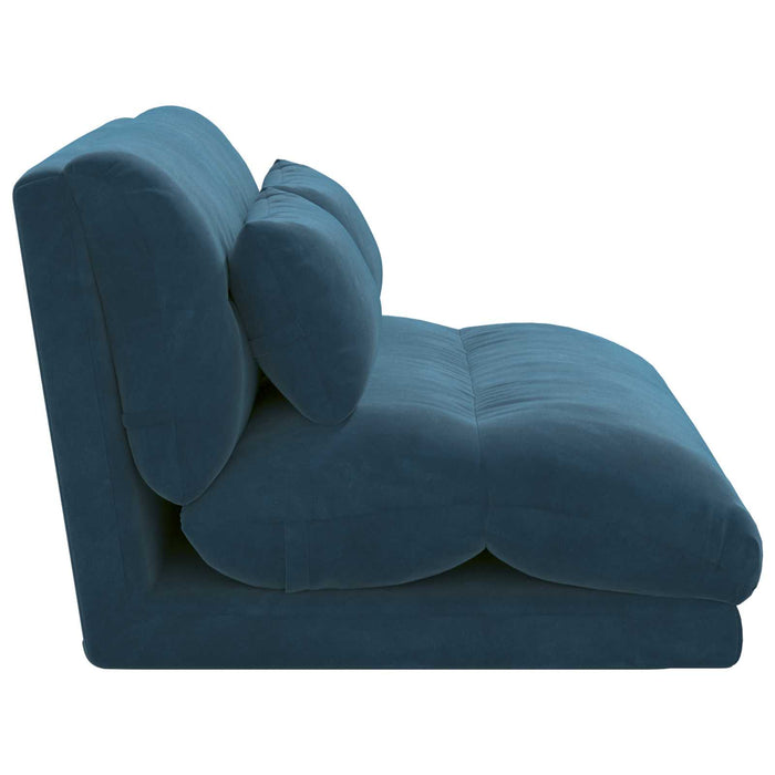 Scaun de podea albastru 110 x 82 x 55 cm Catifea - WALTI WALTI
