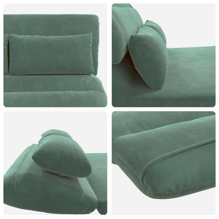 Scaun de podea Verde Mării 110 x 82 x 55 cm Catifea - WALTI WALTI
