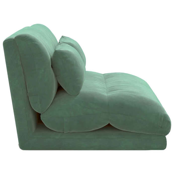 Scaun de podea Verde Mării 110 x 82 x 55 cm Catifea - WALTI WALTI