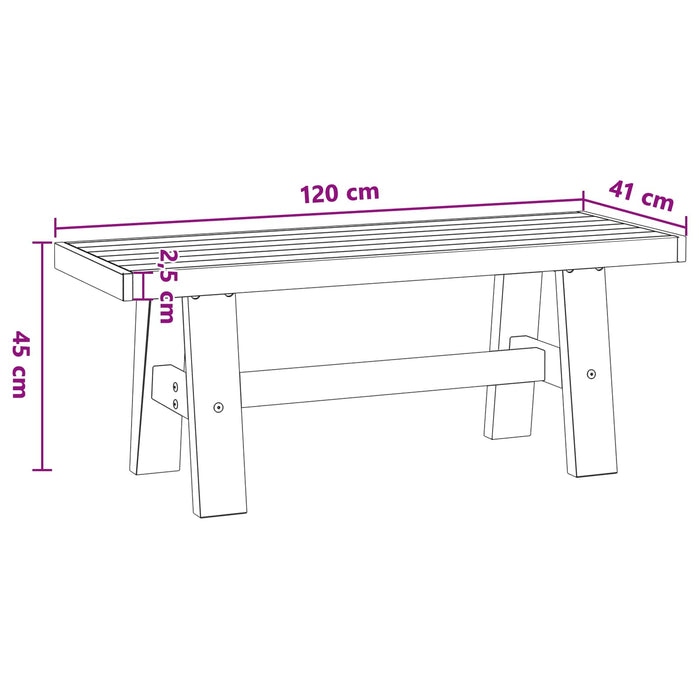 Bancă de Dining NOAIN 120 x 41 x 45 cm Lemn masiv de pin Negru - WALTI WALTI