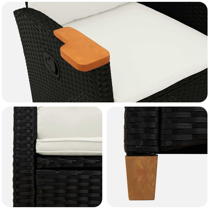 Scaun reclinabil cu placă pentru ceai cu pernă 62 x 64 x 112 cm - WALTI WALTI
