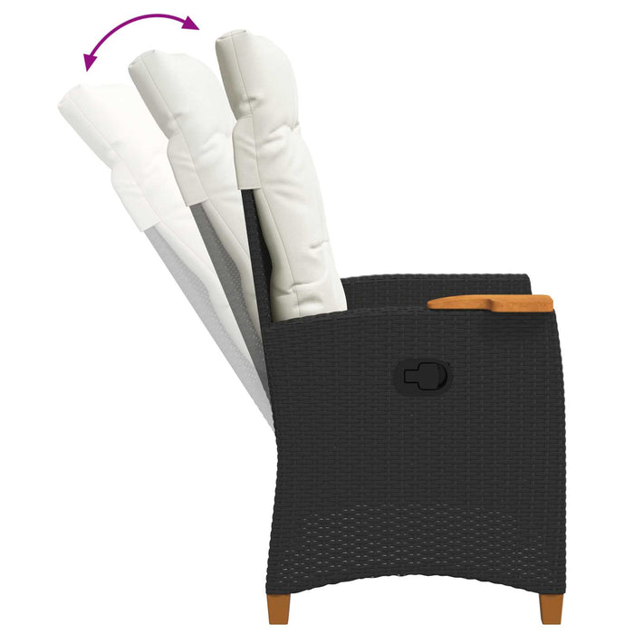 Scaun reclinabil cu placă pentru ceai cu pernă 62 x 64 x 112 cm - WALTI WALTI
