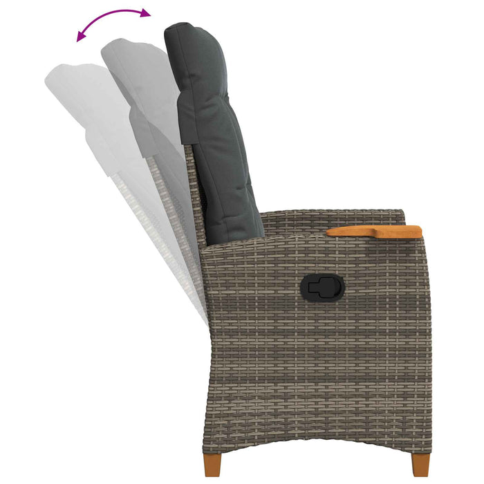 Scaun reclinabil cu placă pentru ceai cu pernă 62 x 64 x 112 cm - WALTI WALTI