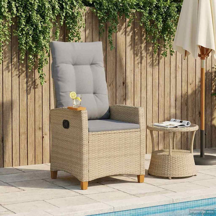 Scaun reclinabil cu placă pentru ceai cu pernă 62 x 64 x 112 cm - WALTI WALTI