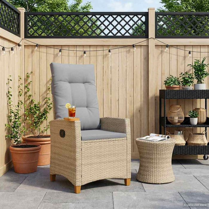 Scaun reclinabil cu placă pentru ceai cu pernă 62 x 64 x 112 cm - WALTI WALTI