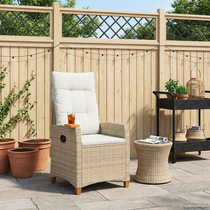 Scaun reclinabil cu placă pentru ceai cu pernă 62 x 64 x 112 cm - WALTI WALTI