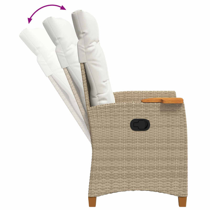 Scaun reclinabil cu placă pentru ceai cu pernă 62 x 64 x 112 cm - WALTI WALTI