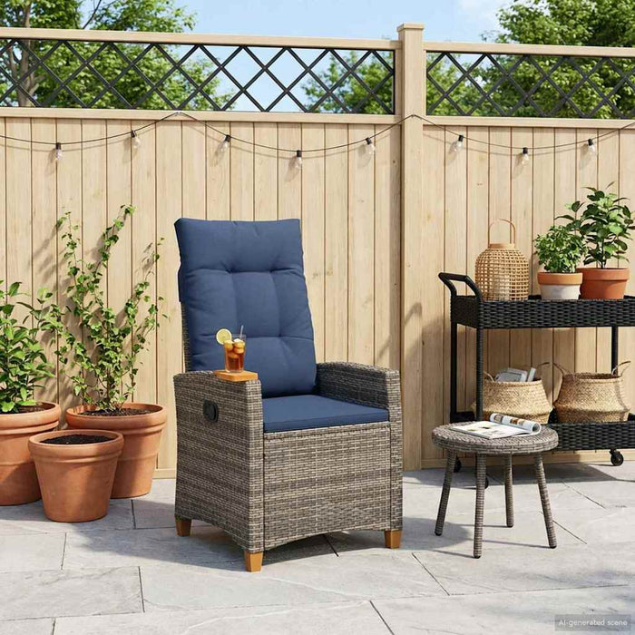 Scaun reclinabil cu placă pentru ceai cu pernă 62 x 64 x 112 cm - WALTI WALTI