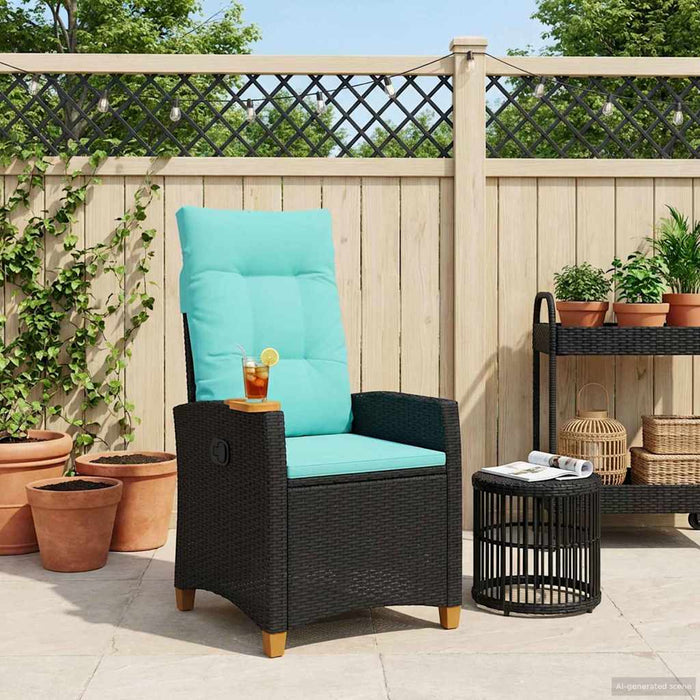 Scaun reclinabil cu placă pentru ceai cu pernă 62 x 64 x 112 cm - WALTI WALTI