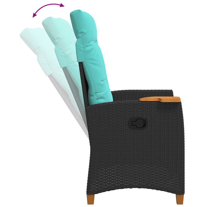 Scaun reclinabil cu placă pentru ceai cu pernă 62 x 64 x 112 cm - WALTI WALTI