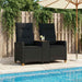 Bancă reclinabilă cu masă Negru 126 x 65 x 112 cm poliratan - WALTI WALTI