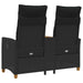 Bancă reclinabilă cu masă Negru 126 x 65 x 112 cm poliratan - WALTI WALTI