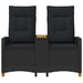 Bancă reclinabilă cu masă Negru 126 x 65 x 112 cm poliratan - WALTI WALTI