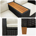 Bancă reclinabilă cu masă Negru și Alb crem 126 x 65 x 112 cm - WALTI WALTI