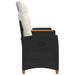 Bancă reclinabilă cu masă Negru și Alb crem 126 x 65 x 112 cm - WALTI WALTI