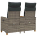 Bancă reclinabilă cu masă Gri și gri închis 126 x 65 x 112 cm - WALTI WALTI