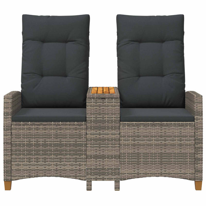 Bancă reclinabilă cu masă Gri și gri închis 126 x 65 x 112 cm - WALTI WALTI