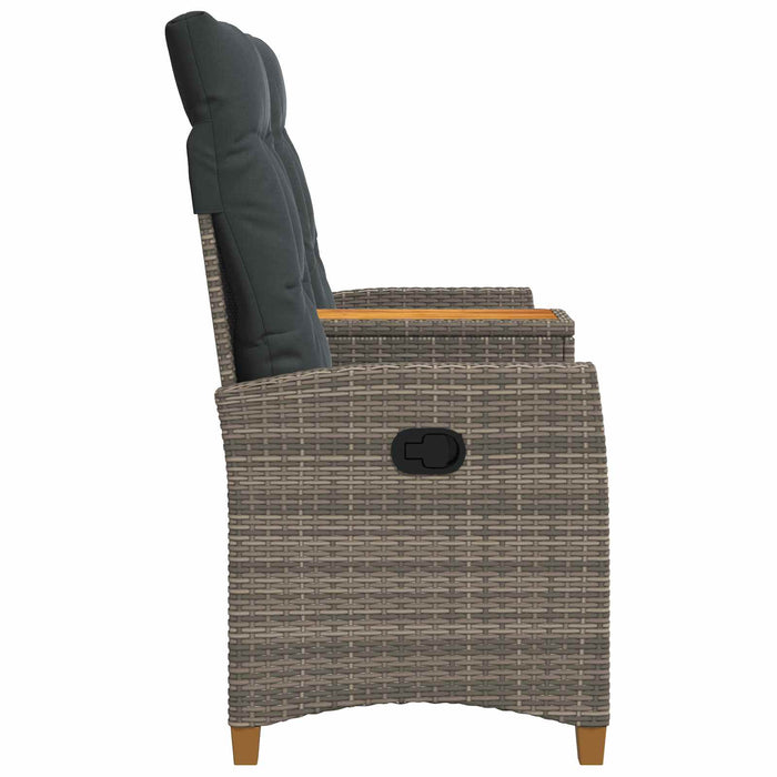 Bancă reclinabilă cu masă Gri și gri închis 126 x 65 x 112 cm - WALTI WALTI