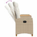 Bancă reclinabilă cu masă Bej și alb crem 126 x 65 x 112 cm - WALTI WALTI
