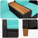 Bancă reclinabilă cu masă Negru și Turcoaz 126 x 65 x 112 cm - WALTI WALTI