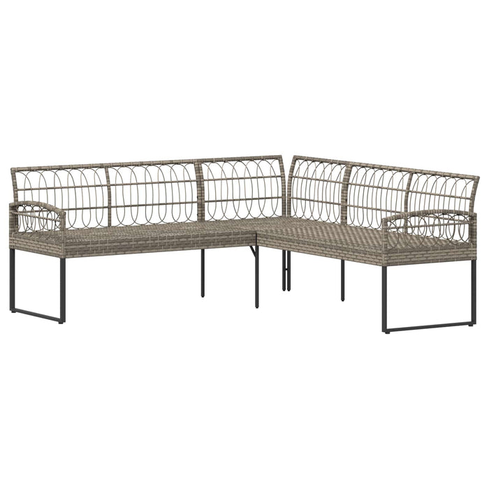 Set de canapea pentru grădină 2 pcs Gri Ratan poli și Oțel - WALTI WALTI