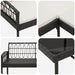 Set de canapele pentru grădină cu pernă 2 pcs Negru și Crem - WALTI WALTI