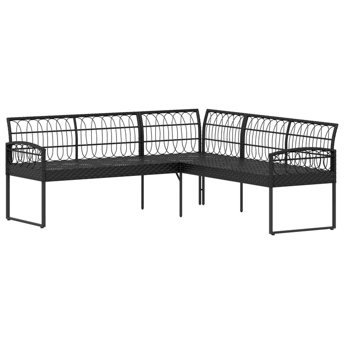 Set de canapele pentru grădină cu pernă 2 pcs Negru și Crem - WALTI WALTI