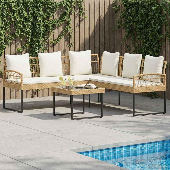 Set de canapele pentru grădină 2 pcs natural Poli Rattan Oțel - WALTI WALTI