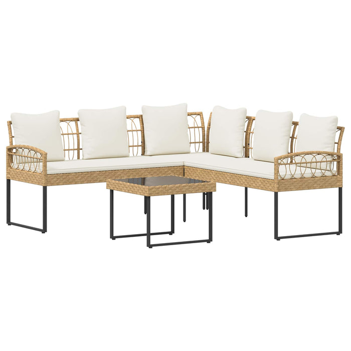 Set de canapele pentru grădină 2 pcs natural Poli Rattan Oțel - WALTI WALTI