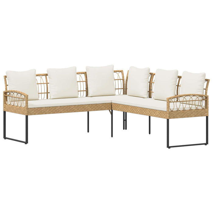 Set de canapele pentru grădină 2 pcs natural Poli Rattan Oțel - WALTI WALTI