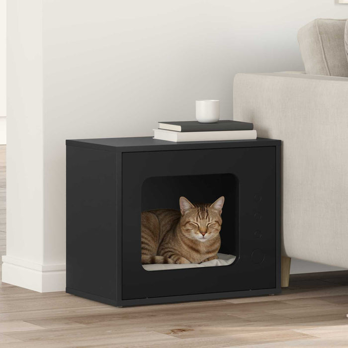 Casa pentru pisici Negru 51 x 30 x 42,5 cm Lemn compozit - WALTI WALTI