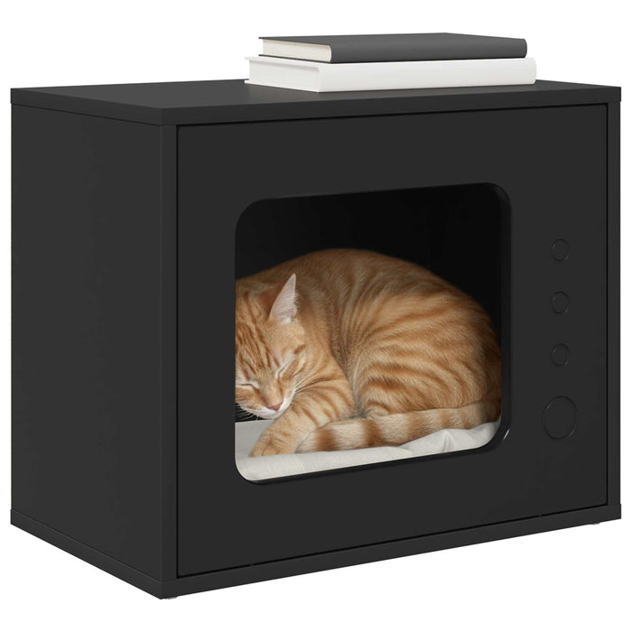 Casa pentru pisici Negru 51 x 30 x 42,5 cm Lemn compozit - WALTI WALTI