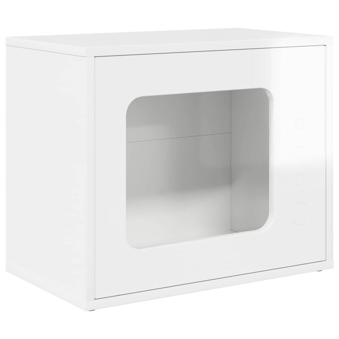 Casa pentru pisici Alb Lucios 51 x 30 x 42,5 cm Lemn compozit - WALTI WALTI