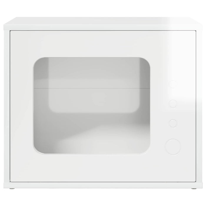Casa pentru pisici Alb Lucios 51 x 30 x 42,5 cm Lemn compozit - WALTI WALTI