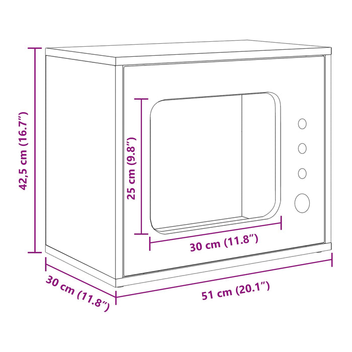 Casa pentru pisici Alb Lucios 51 x 30 x 42,5 cm Lemn compozit - WALTI WALTI