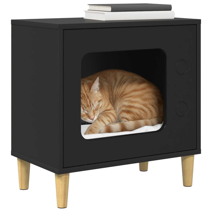 Casa pentru pisici Negru 51 x 30 x 52 cm Lemn compozit - WALTI WALTI
